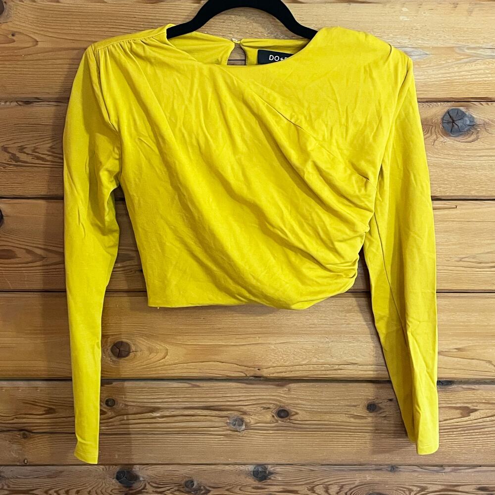 Do+Be Yellow long sleeve crop top Small